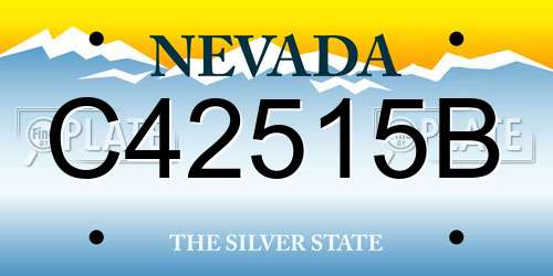 C42515B Nevada License Plate