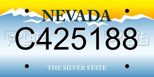 C425188 Nevada License Plate