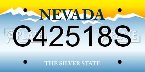 C42518S Nevada License Plate