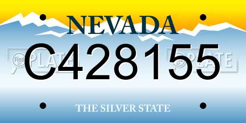 C428155 Nevada License Plate