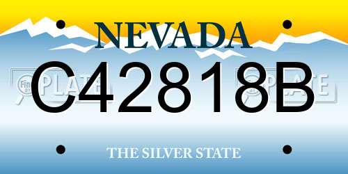 C42818B Nevada License Plate