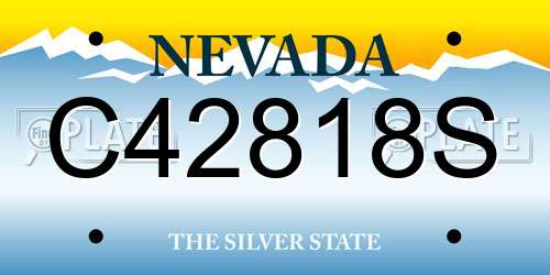 C42818S Nevada License Plate