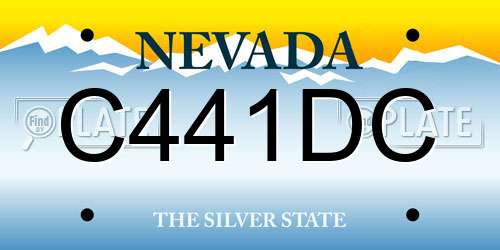 C441DC Nevada License Plate