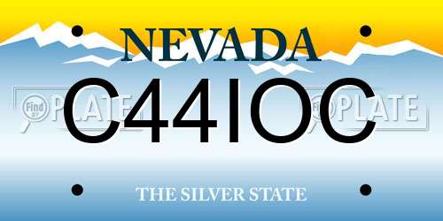 C44IOC Nevada License Plate