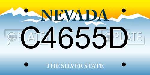 C4655D Nevada License Plate