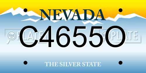 C4655O Nevada License Plate