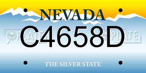 C4658D Nevada License Plate