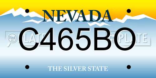 C465BO Nevada License Plate