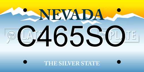 C465SO Nevada License Plate