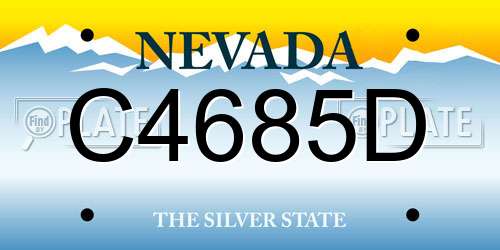 C4685D Nevada License Plate
