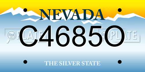 C4685O Nevada License Plate