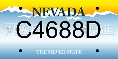 C4688D Nevada License Plate