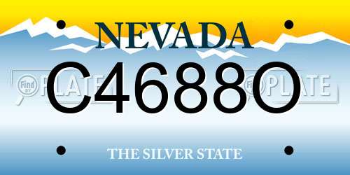 C4688O Nevada License Plate