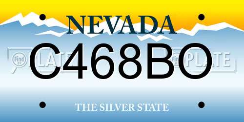 C468BO Nevada License Plate