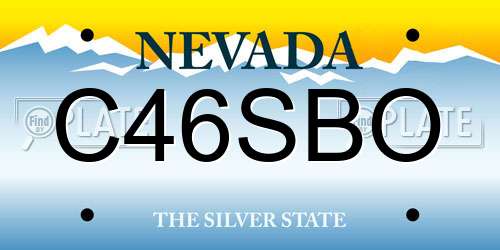 C46SBO Nevada License Plate