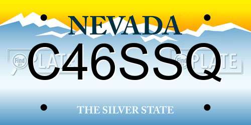 C46SSQ Nevada License Plate