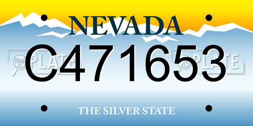 C471653 Nevada License Plate