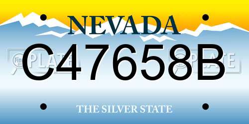 C47658B Nevada License Plate