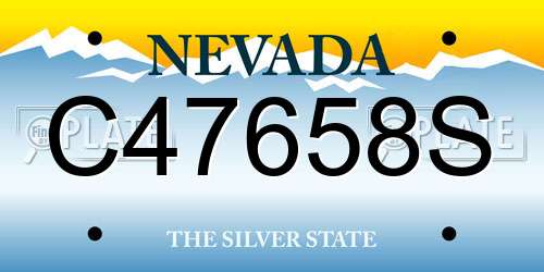 C47658S Nevada License Plate