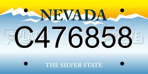 C476858 Nevada License Plate