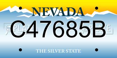 C47685B Nevada License Plate
