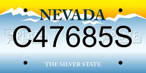 C47685S Nevada License Plate