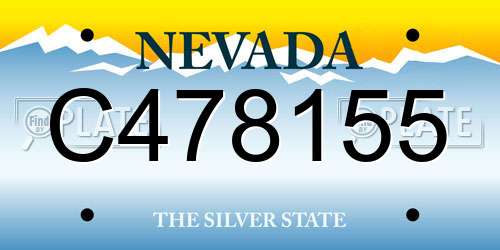 C478155 Nevada License Plate