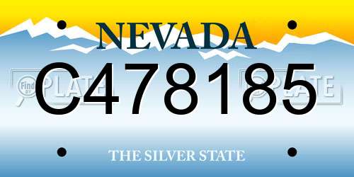 C478185 Nevada License Plate
