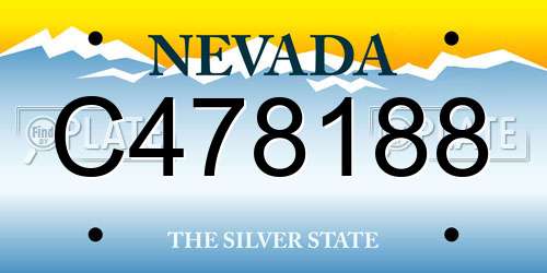 C478188 Nevada License Plate