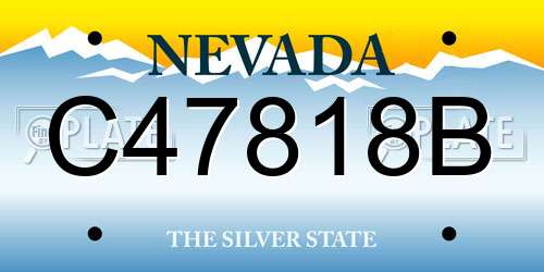C47818B Nevada License Plate