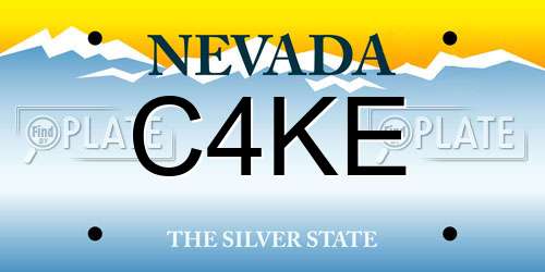 C4KE Nevada License Plate