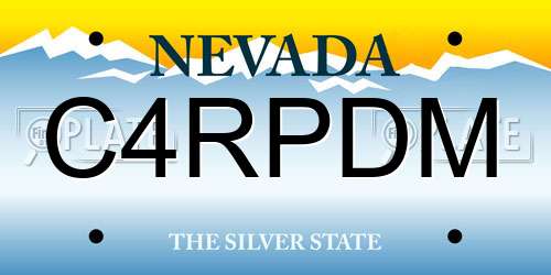 C4RPDM Nevada License Plate