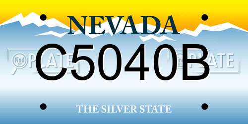 C5040B Nevada License Plate
