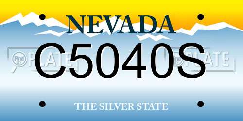 C5040S Nevada License Plate