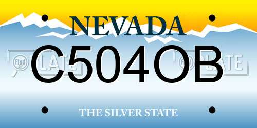 C504OB Nevada License Plate