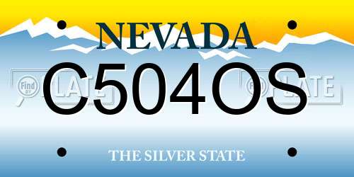 C504OS Nevada License Plate
