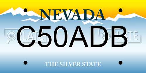 C50ADB Nevada License Plate