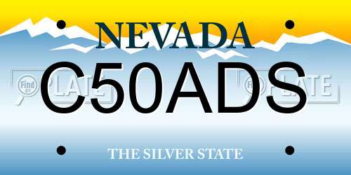 C50ADS Nevada License Plate