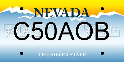 C50AOB Nevada License Plate
