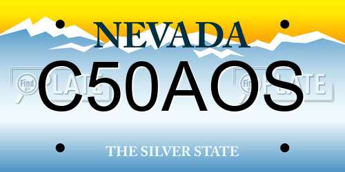 C50AOS Nevada License Plate