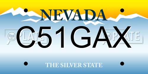 C51GAX Nevada License Plate
