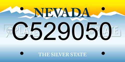 C529050 Nevada License Plate