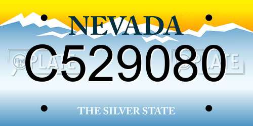 C529080 Nevada License Plate