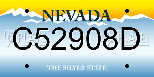 C52908D Nevada License Plate