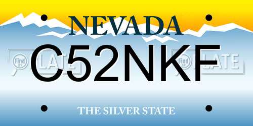 C52NKF Nevada License Plate