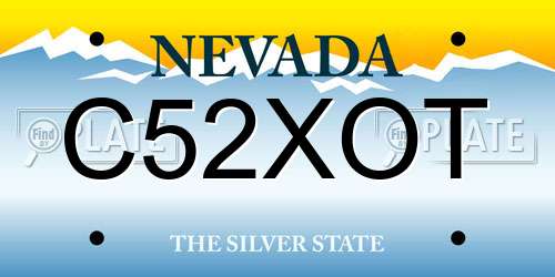 C52XOT Nevada License Plate