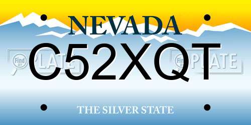 C52XQT Nevada License Plate
