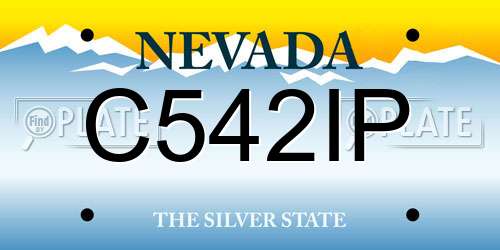 C542IP Nevada License Plate