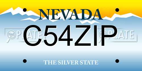 C54ZIP Nevada License Plate