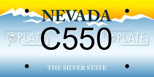 C550 Nevada License Plate